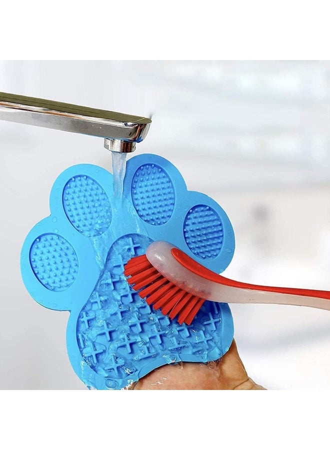 IBAMA وسادة لسان السيليكون للحيوانات الأليفة من IBAMA، طعام بطيء مضاد للاختناق مع أداة كوب شفط، للكلاب والقطط، لتشتيت الانتباه أثناء الاستحمام، عبوة من قطعتين باللونين الأخضر والأزرق - Image 5