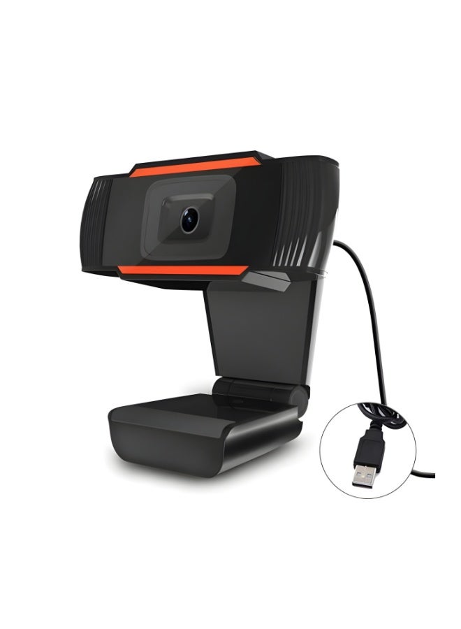 كاميرا ويب عالية الدقة HD 720P بجودة صوت نقية وعزل الضوضاء وتركيز يدوي لون أسود - Image 2