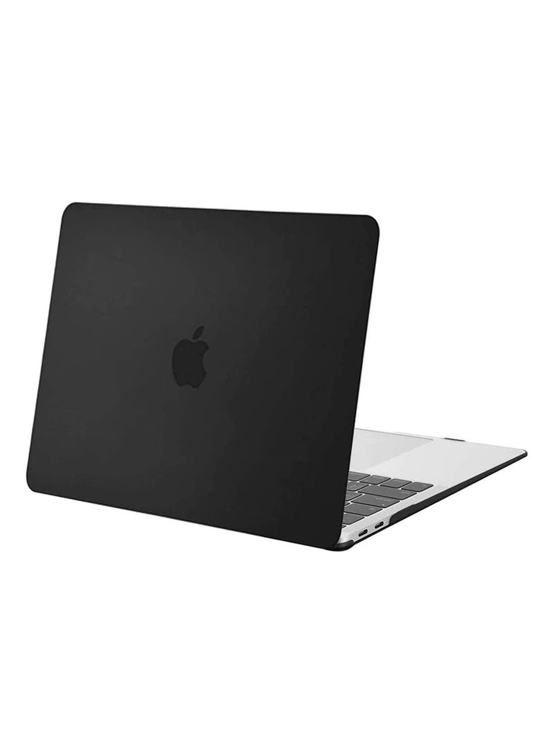 متوافق مع حافظة MacBook Air 13 بوصة 2022 2021 2020 2019 2018 الإصدار A2337 M1 A2179 A1932 شاشة Retina مع معرف اللمس، غطاء حماية من البلاستيك الصلب، أسود - Image 1