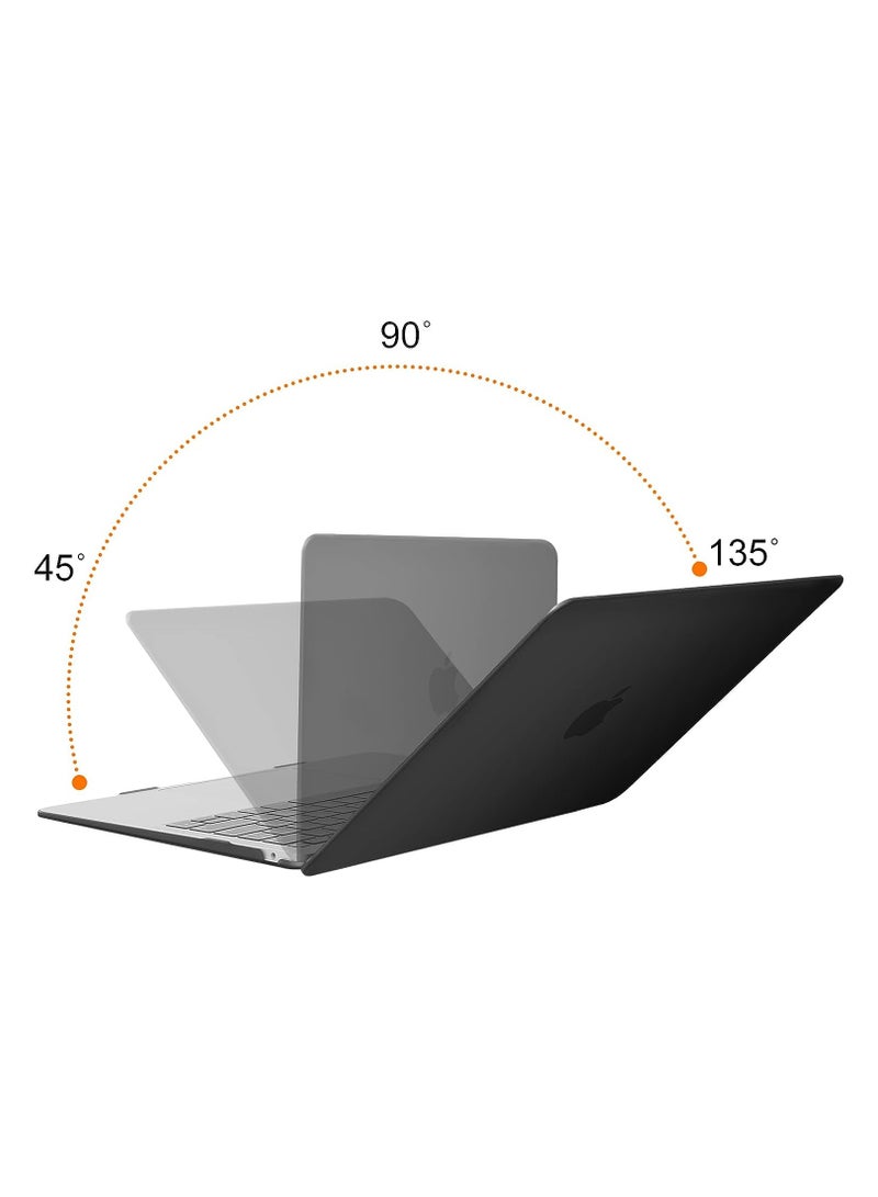 متوافق مع حافظة MacBook Air 13 بوصة 2022 2021 2020 2019 2018 الإصدار A2337 M1 A2179 A1932 شاشة Retina مع معرف اللمس، غطاء حماية من البلاستيك الصلب، أسود - Image 2