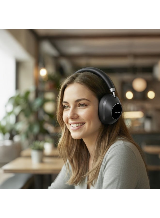 GREEN LION Wireless Over-Ear Headphones with Hybrid ANC, 40mm Driver, 100H Playtime, Bluetooth V6.0, Type-C, Detachable LED Display, Lorenza - Black - Image 3