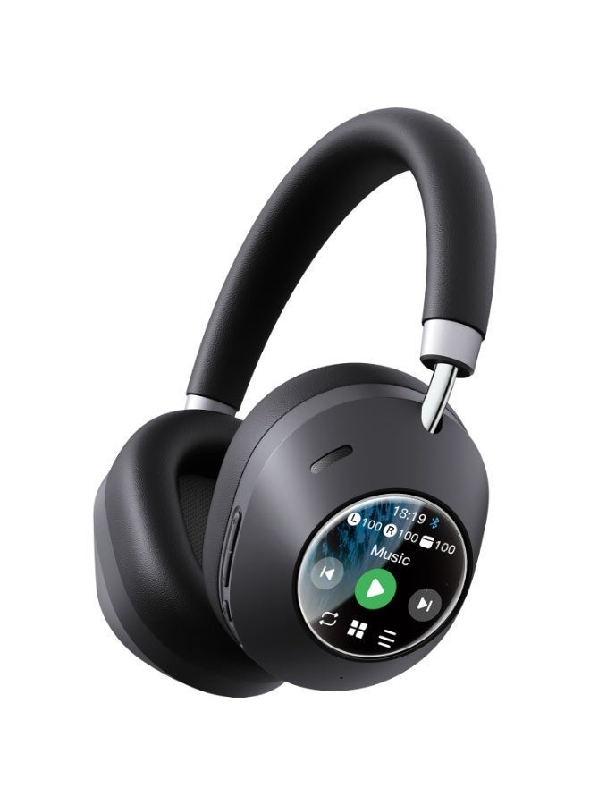 GREEN LION Wireless Over-Ear Headphones with Hybrid ANC, 40mm Driver, 100H Playtime, Bluetooth V6.0, Type-C, Detachable LED Display, Lorenza - Black - Image 4