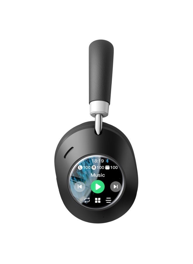 GREEN LION Wireless Over-Ear Headphones with Hybrid ANC, 40mm Driver, 100H Playtime, Bluetooth V6.0, Type-C, Detachable LED Display, Lorenza - Black - Image 5