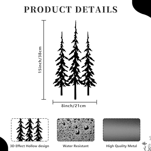 DICYWUDI Black Metal Tree Wall Decor, Cabin Decor, Tree Decor, Rustic Wall Decor for or Indoor Kitchen Bathroom Bedroom Living Room Dining Room - Image 2