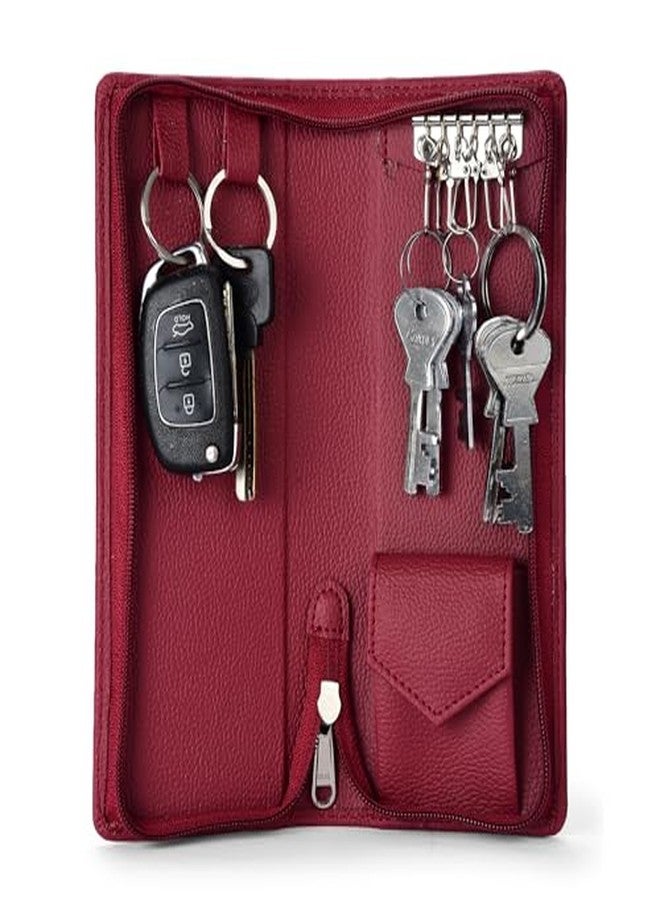 essart PU Leather Secure Zipper Key Holder Organizer Case Secure Organizer Case for Keys Travel Key Holder for Men & Women - Image 4