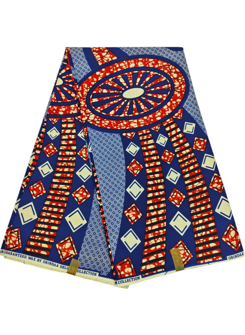 African Fabric 100% Cotton Ankara Print Fabric 6 Yards Best New Beautiful Design Multicolour Latest Fancy 297102 - Image 1