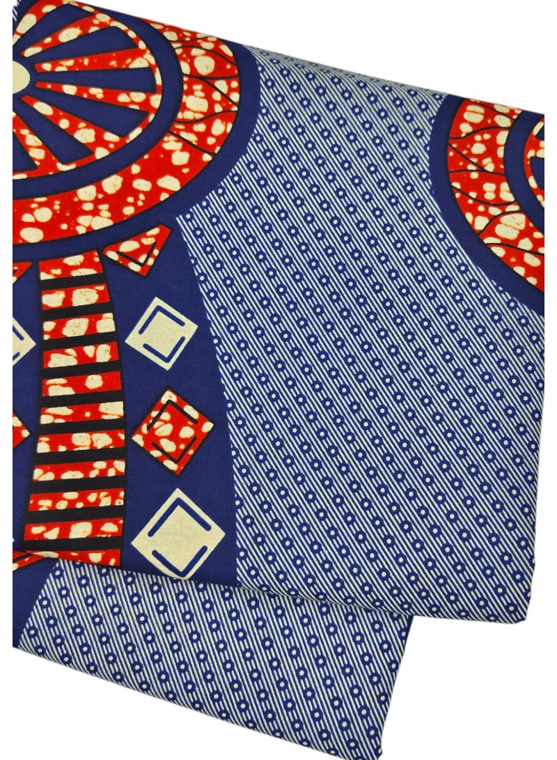 African Fabric 100% Cotton Ankara Print Fabric 6 Yards Best New Beautiful Design Multicolour Latest Fancy 297102 - Image 5