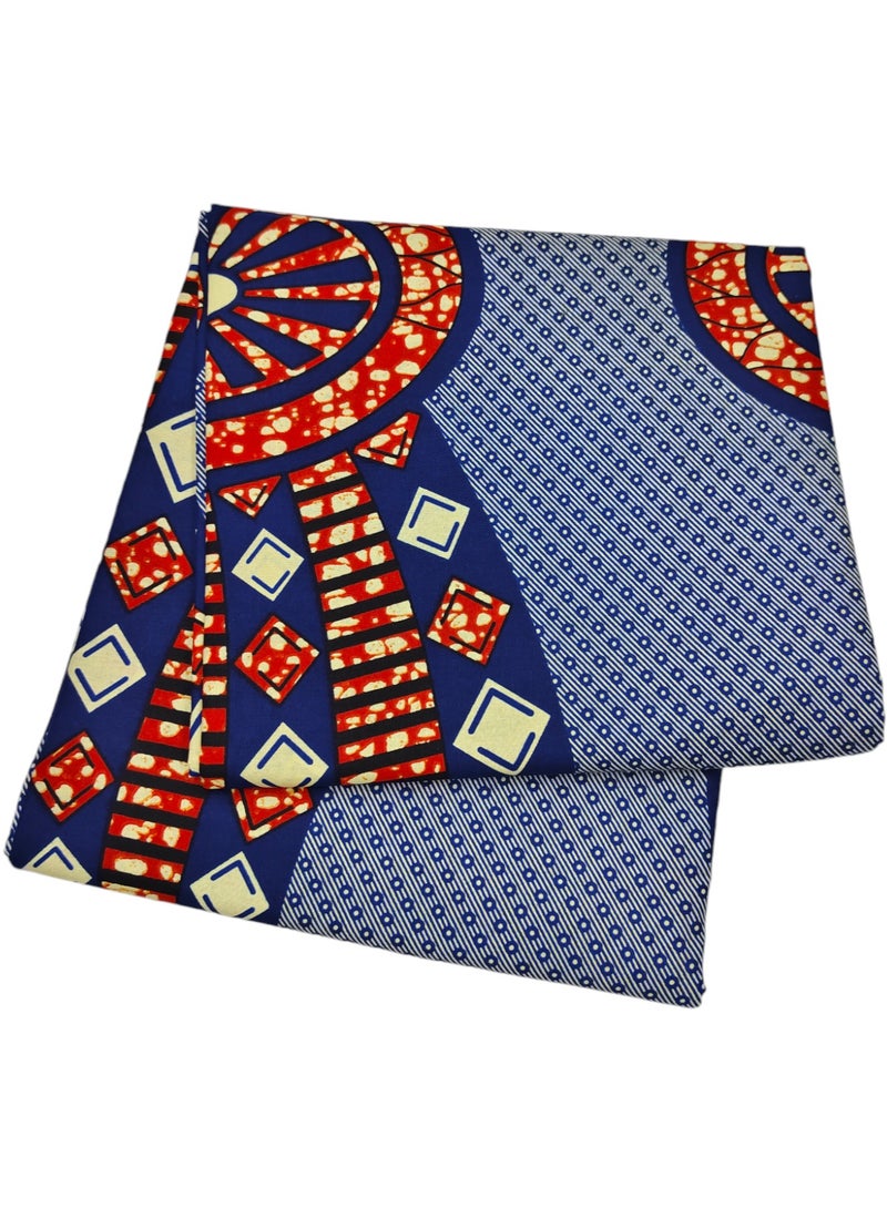 African Fabric 100% Cotton Ankara Print Fabric 6 Yards Best New Beautiful Design Multicolour Latest Fancy 297102 - Image 4