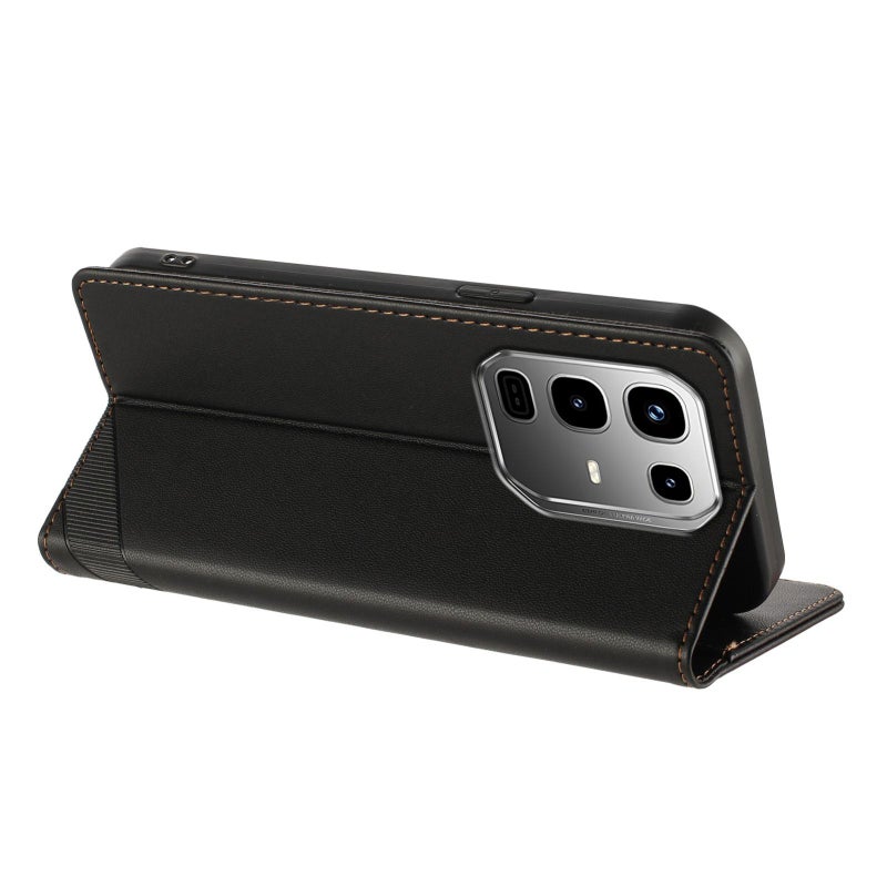 إيروريكس جراب هاتف جلدي عتيق متعدد الوظائف منقوش لهاتف Infinix Note 50 Pro+ 5G (أسود) - Image 3