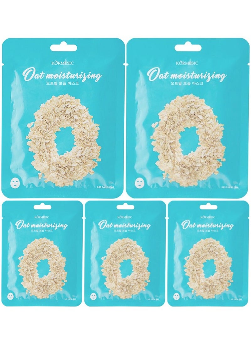 Kormesic 5 packs Oatmeal Facial Mask 25ml - Soothing & Hydrating - Image 1