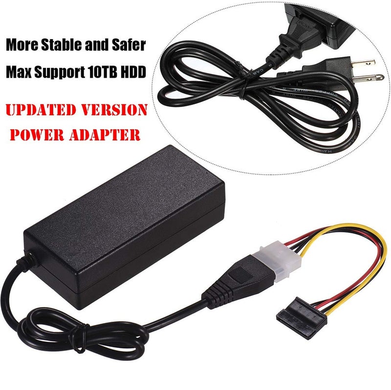 Microware كابل محول USB 2.0 لقرص SATA/PATA/IDE لقرص صلب 2.5''/3.5'' مع محول طاقة خارجي، أسود - Image 5