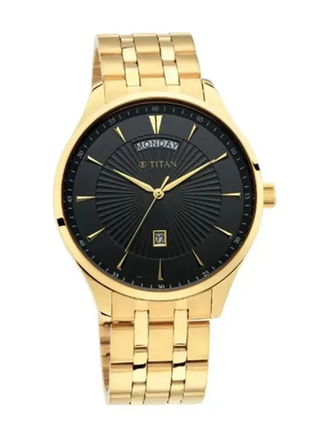 Titan Regalia Opulent Black Dial Analog Watch for Men with Day & Date function