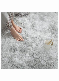 Reelyo Fuzzy Abstract Area Rugs for Bedroom Living Room Fur Rug for Kids Nursery Dorm Room Plush Throw Rug  Decorative Accent Rug for Indoor Home Floor Carpet Light Grey 160x200CM  - Image 3