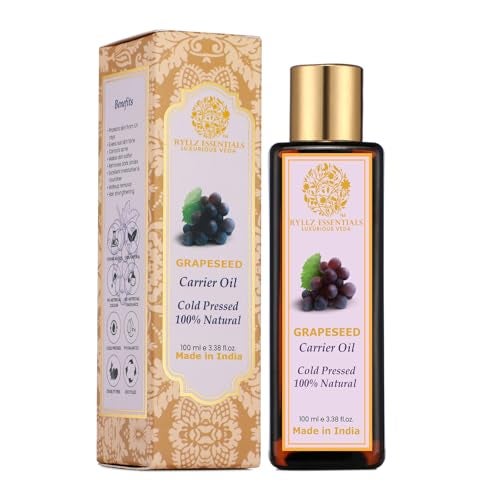 RYLLZ ESSENTIALS Grapeseed Carrier Oil for Hair Growth, Acne, Pimple, Face Massage, Glowing, Radiant Skin | 100% Pure & Natural | Cold Pressed & Extra Virgin Oil | 100ml - Image 1