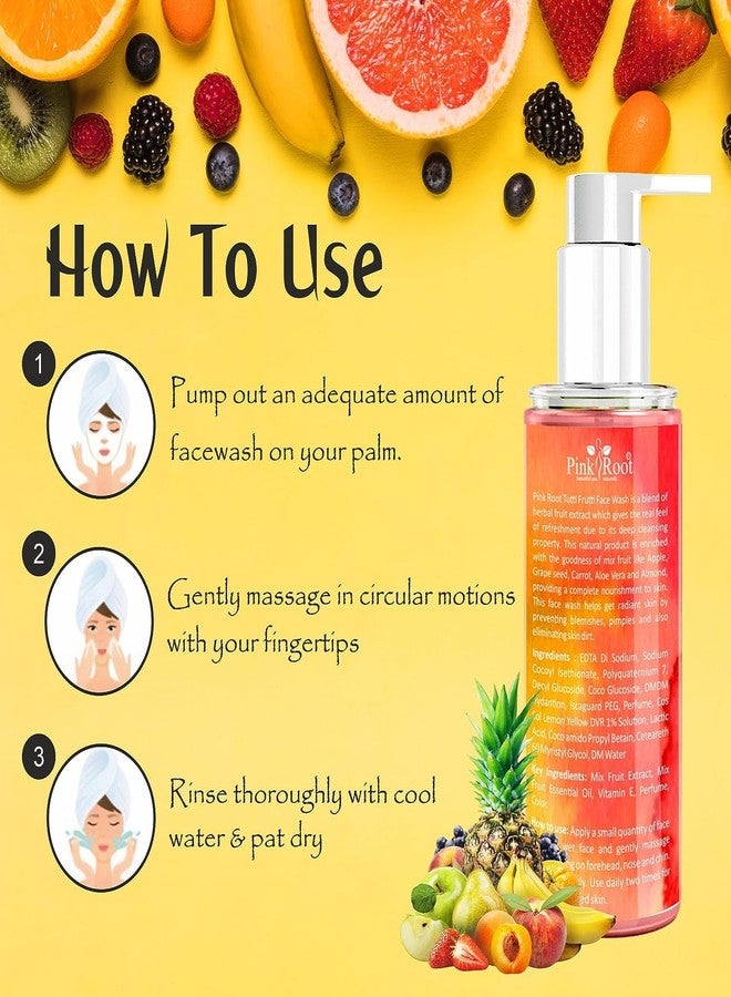 Pink Root Tutti Frutti Face Wash (100 ml) Helps in Oil Balancing, Oil Control, Tan Removes, Dark Spot Removal Suitable for Unisex Daily Skin Care Routine - Image 4