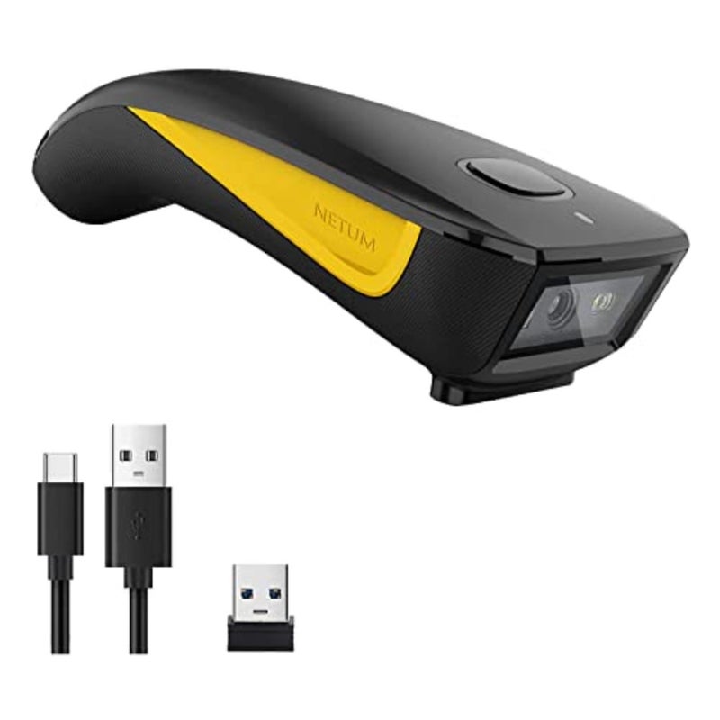 QR Code Scanner, Mini Barcode Scanner Bluetooth Compatible, Small Portable USB 1D 2D Bar Code Scanner for Inventory, 2.4G Cordless Image Reader for Tablet iPhone iPad Android iOS PC POS - C750 - Image 1