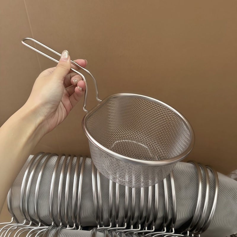 304 Stainless Steel Multi-Functional Round Fryer Basket with Anti-Splash Grid for Home and Commercial Use - Image 2