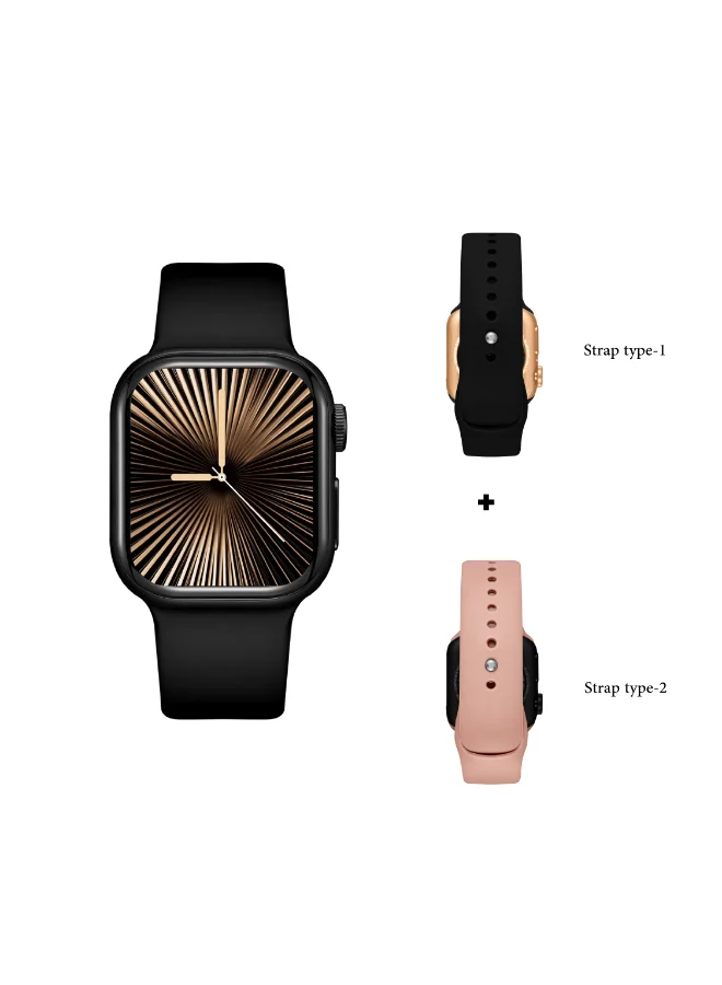 KENNETH SCOTT Kenneth Scott KA10PRO-BSBBP Unisex Smart Display Watch & Silicone Strap Black & Pink