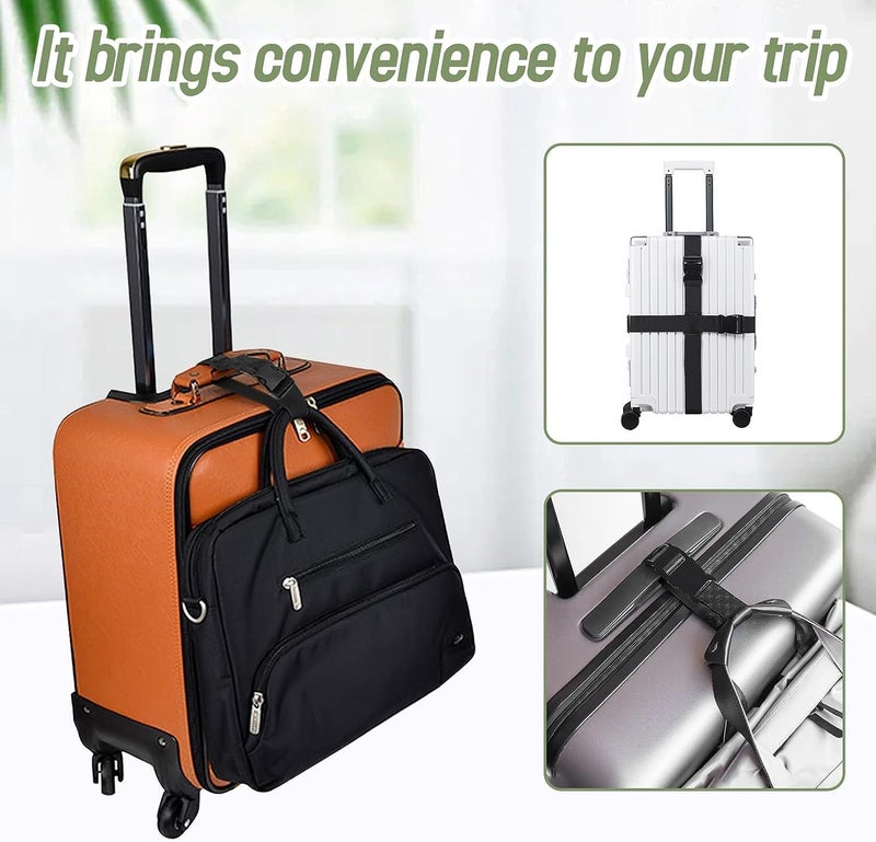 iCONY 3 Pack Luggage Strap Belts (2" X6.5FEET Color) + 1 ADD ON BAGAGGE Belt(1"X20" Black) with Quick Release Buckle AdjustableI Premium Accessory for Travel Bag I Travel Bag Belt I Turquoise Color - Image 3