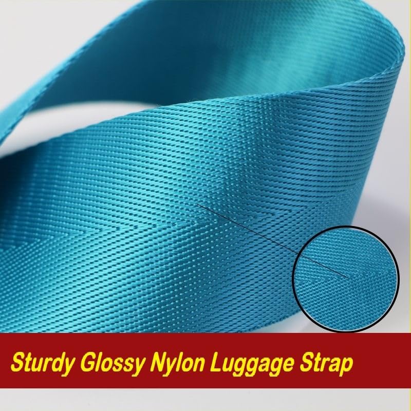 iCONY 3 Pack Luggage Strap Belts (2" X6.5FEET Color) + 1 ADD ON BAGAGGE Belt(1"X20" Black) with Quick Release Buckle AdjustableI Premium Accessory for Travel Bag I Travel Bag Belt I Turquoise Color - Image 5