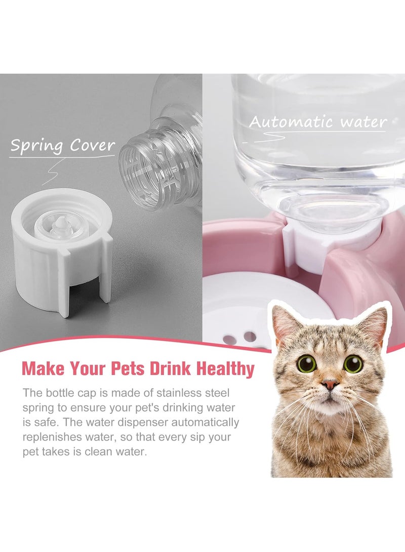 Double Dog Cat Bowls, Pet Water and Food Bowl Set with Automatic Water Dispenser Bottle Detachable Stainless Steel Bowl No-Spill for Cat and Small Dog - Image 5