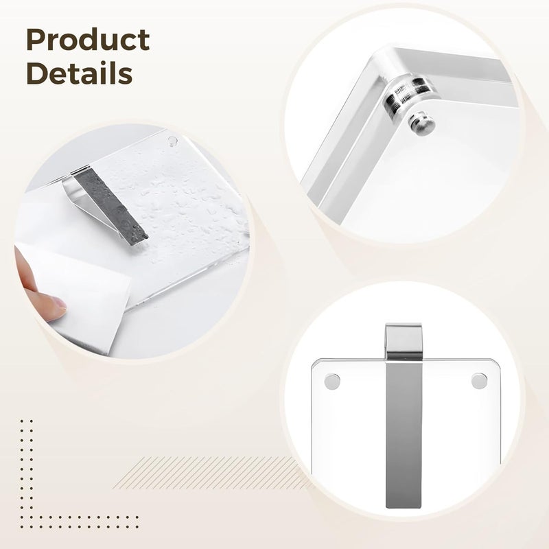 4 Acrylic Car Picture Holders, Visor Frames, DIY Refrigerator Magnet Frames, Travel Photo Holders, Simple Install, Clear Display - Image 2