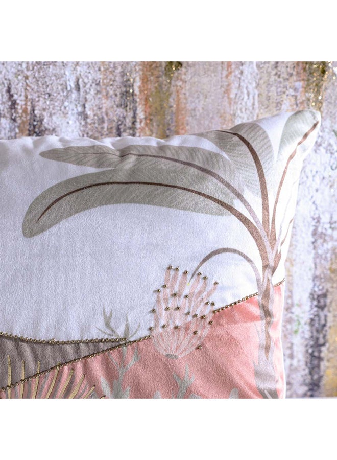 DANUBE HOME غطاء وسادة مخمل مطبوع بتصميم واحة اللمعان مع رقائق - متعدد الألوان - 30x50 سم | غطاء وسادة مخملية للكنبة لغرفة المعيشة، غرفة النوم 811500137749 - Image 2