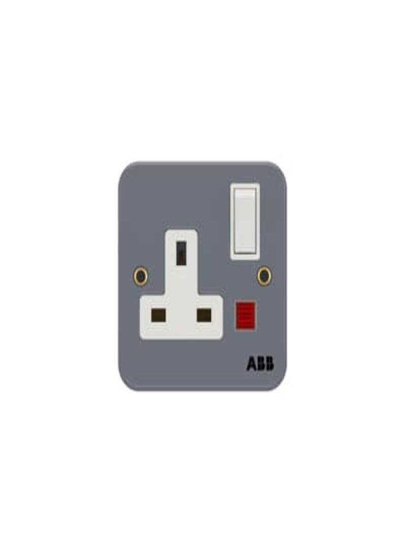 ABB BM238 1Gang 13A Switched Socket Outlet Double Pole with Neon