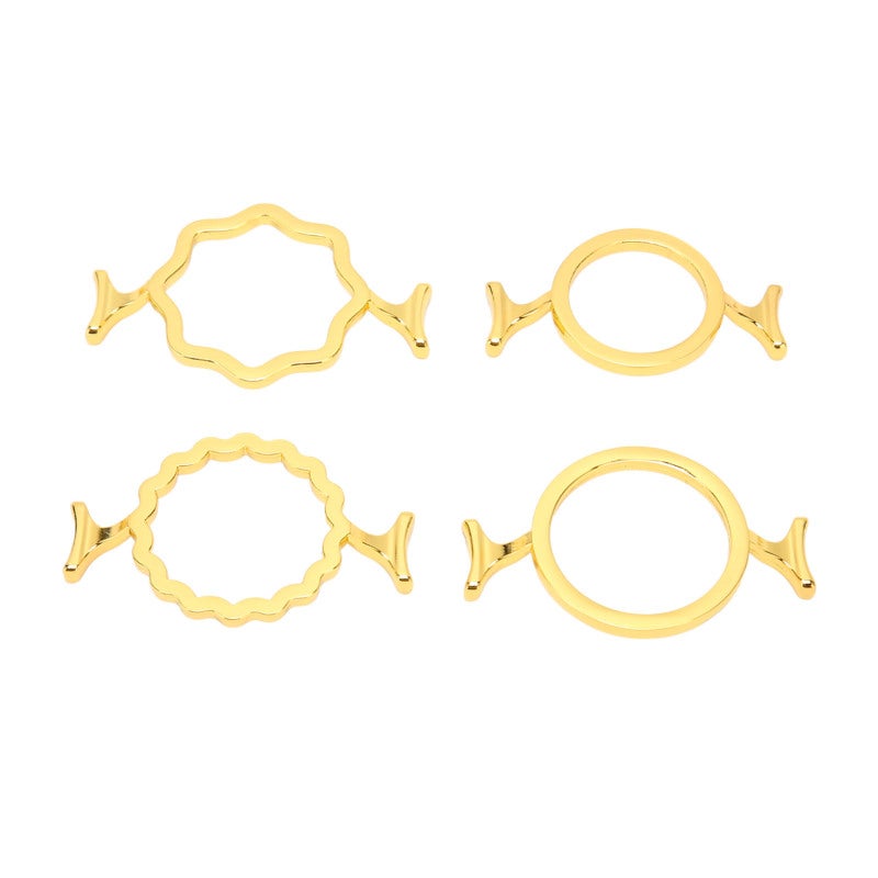 Wax Seal Molds 4 Pieces Zinc Alloy - Sturdy Durable Wax Seal Rings for Diy Card Making Wedding Invitations Envelopes - Image 1