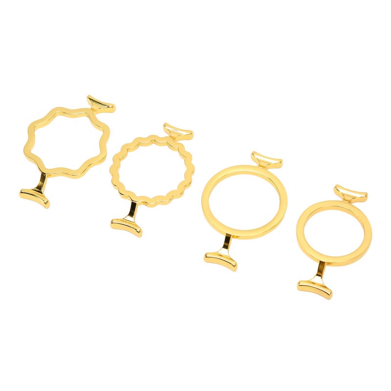 Wax Seal Molds 4 Pieces Zinc Alloy - Sturdy Durable Wax Seal Rings for Diy Card Making Wedding Invitations Envelopes - Image 3
