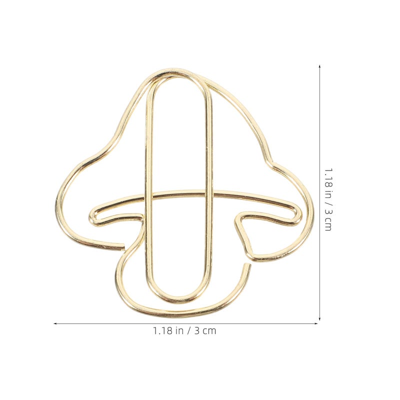 20 Pcs Gold Mushroom Paper Clips Decorative Bill Clamps For Office School Supplies - Image 3