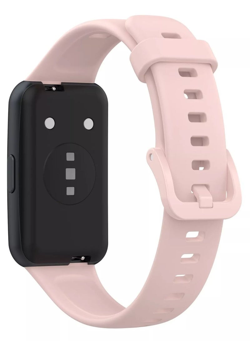 Watch Band For Huawei Band 7 Smartwatch Replacement Sport Bracelet Silicone Strap Pink - Image 1