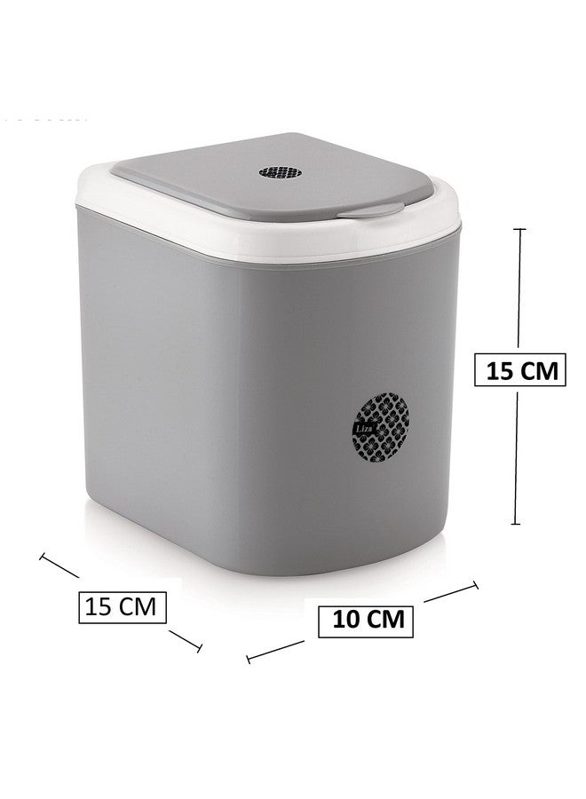 Nabhya Plastic Combo Of 2 Pc Mini Waste Bin Open-Top Disposal Dustbin For Car Office Desk And Home Use (Blue & Grey) - Image 5