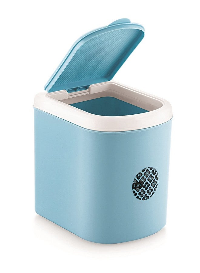 Nabhya Plastic Combo Of 2 Pc Mini Waste Bin Open-Top Disposal Dustbin For Car Office Desk And Home Use (Blue & Grey) - Image 2