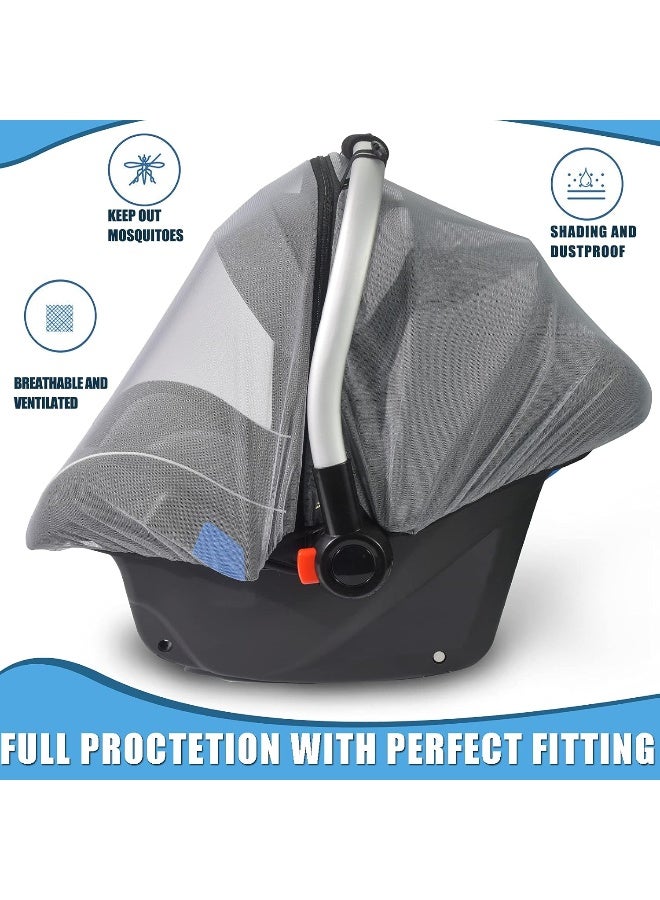 Sysmie Mosquito Net for Baby Car Seats â€“ Infant Car Seat Insect Mesh Net - Universal Fit, Premium Quality: Machine Washable - Gray - Image 4