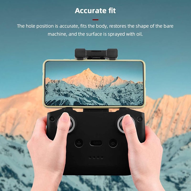 كلاراكو غطاء حماية سيليكوني ناعم لملحقات طائرة DJI Mavic Air 2 Mini 2 بدون طيار، يوفر قبضة محكمة وحماية. أسود - Image 3