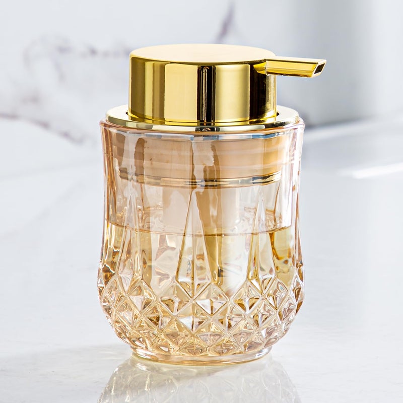 Enra Gold Foaming Soap Dispenser  Bathroom Hand Foam Soap Dispensers Glass Refillable Dish Soap Dispenser Modern Home Soap Dispenser For Bathroom Kitchen (Gold Foam Type/1Pcak) - Image 1