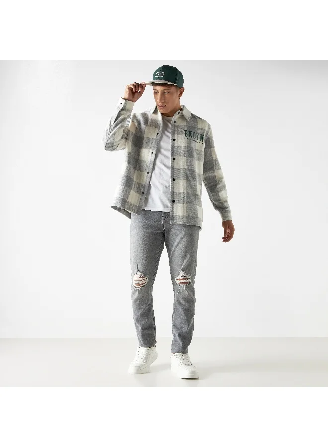 STARTER Starter Ripped Detail Carrot Fit Jeans with Pockets