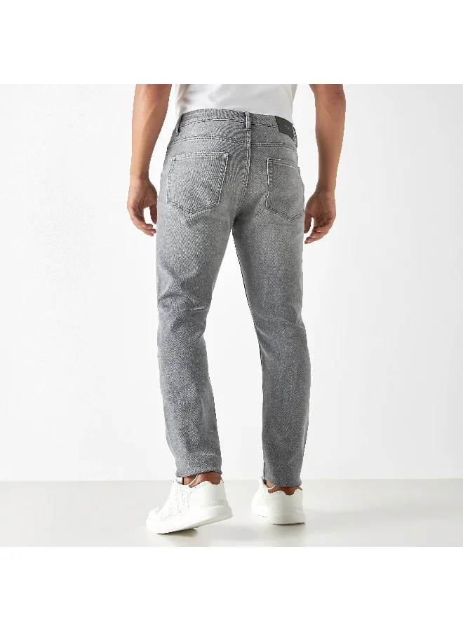STARTER Starter Ripped Detail Carrot Fit Jeans with Pockets