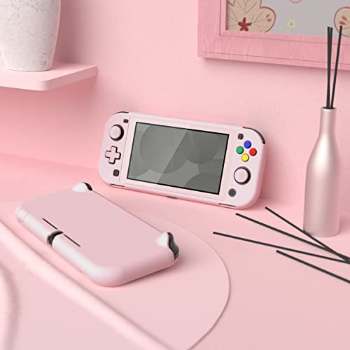 eXtremeRate PlayVital Protective Grip Case for Nintendo Switch Lite, Cherry Blossoms Pink Hard Cover Protector for Nintendo Switch Lite - 1 x White Border Tempered Glass Screen Protector Included - Image 3
