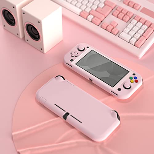 eXtremeRate PlayVital Protective Grip Case for Nintendo Switch Lite, Cherry Blossoms Pink Hard Cover Protector for Nintendo Switch Lite - 1 x White Border Tempered Glass Screen Protector Included - Image 4