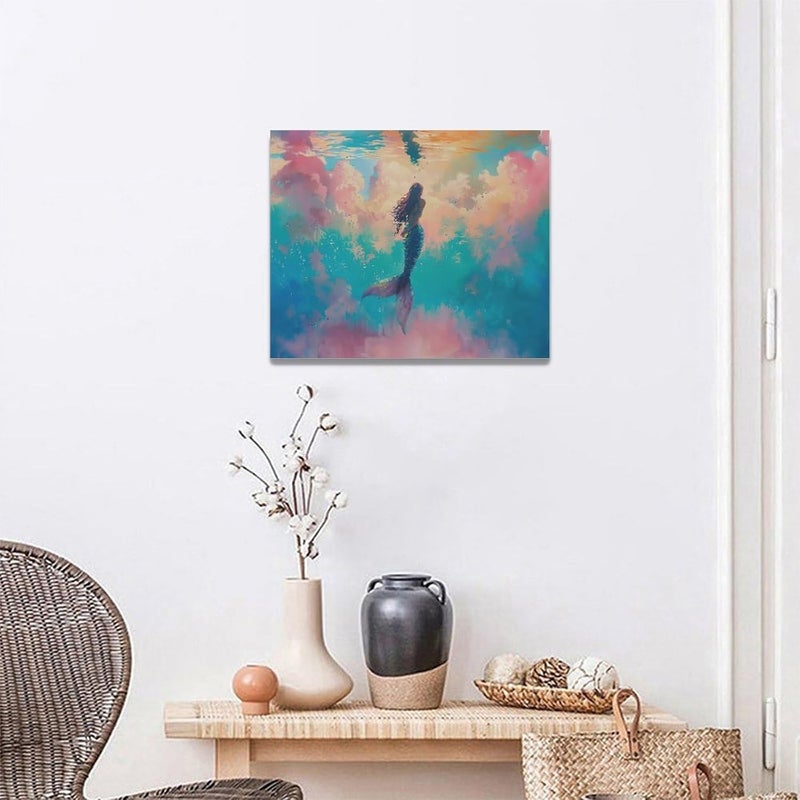 Fuzawet Mermaid Canvas Wall Art - Ocean Decor - Image 2