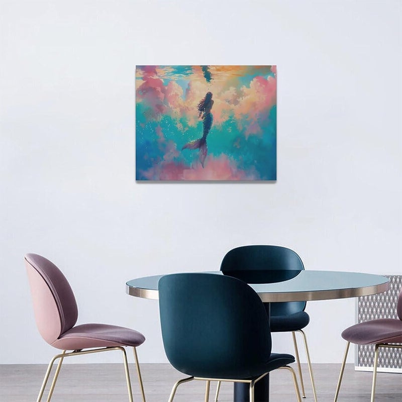 Fuzawet Mermaid Canvas Wall Art - Ocean Decor - Image 3
