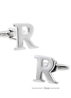 GROWSTEADY Personalized Fashion English Letter R Shape Cufflinks Mens French Shirt Cufflinks For Wedding  - Image 1