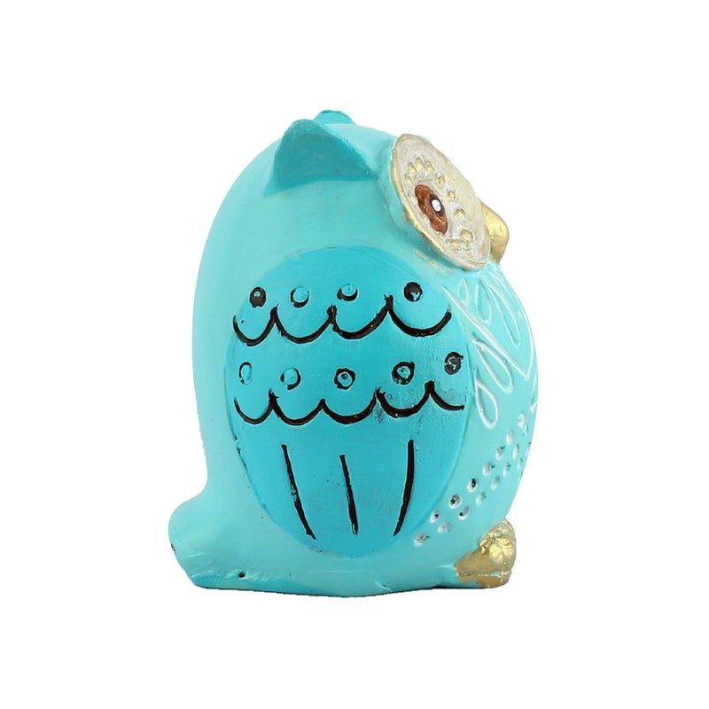 DEQUERA DEQUERA Owl Figurines Tabletop Statues and Figurines for Desktop Book Shelf Decor Standing Still Style Color Sky Blue - Image 4