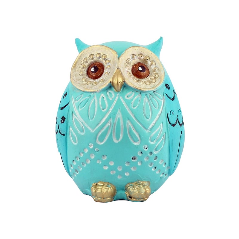 DEQUERA DEQUERA Owl Figurines Tabletop Statues and Figurines for Desktop Book Shelf Decor Standing Still Style Color Sky Blue - Image 5