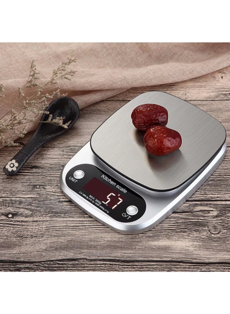 ميزان مطبخ ديجيتال ستانلس ستيل بدقة عالية وسعة حتى 10 كجم - Image 4