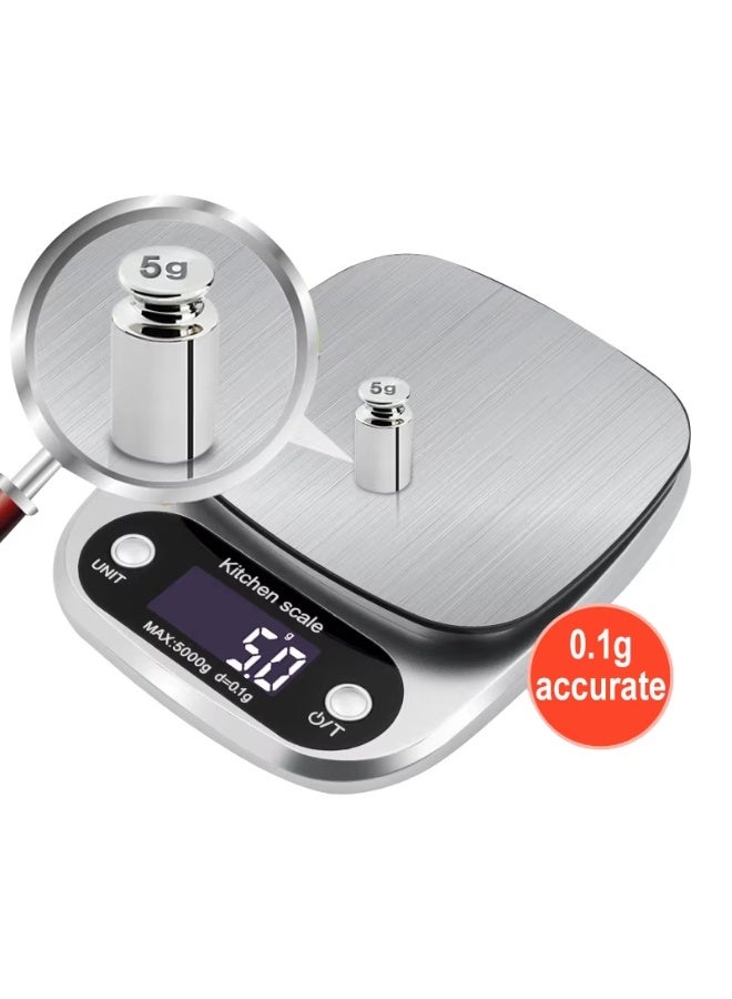 ميزان مطبخ ديجيتال ستانلس ستيل بدقة عالية وسعة حتى 10 كجم - Image 2