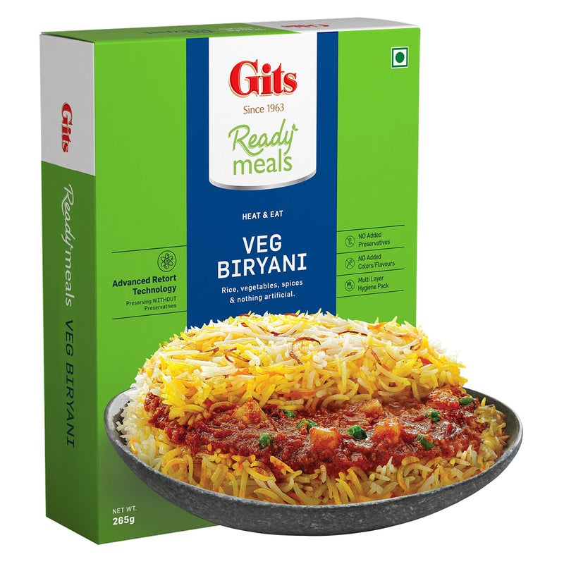 Gits Ready to Eat Veg Biryani, 795g (Pack of 3 X 265g Each) - Image 2