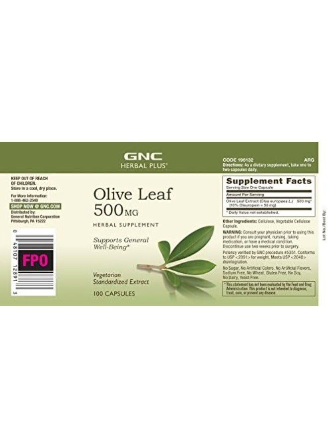 GNC Herbal Plus Olive Leaf 500 Mg - Image 3